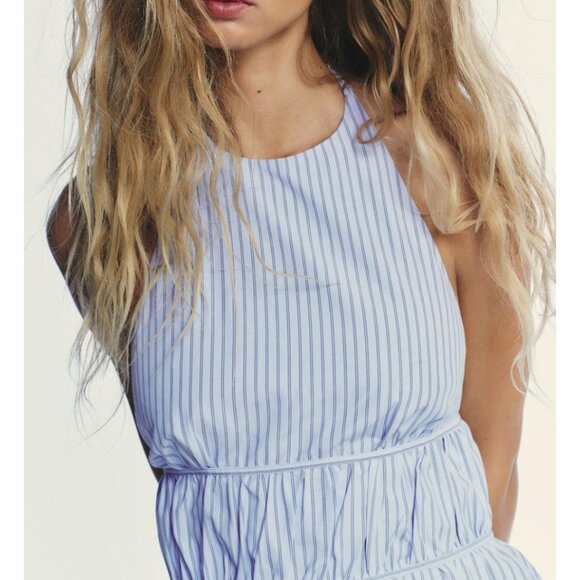 Zara Striped Poplin Halter Top 4764/135/400 - Picture 4 of 8